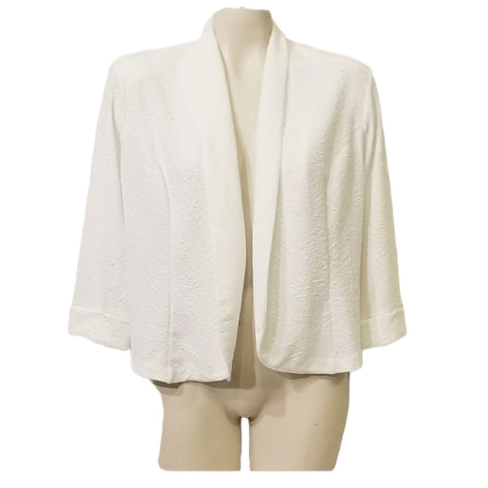 PerSeption White Open Front Cardigan NWT Size PL‎